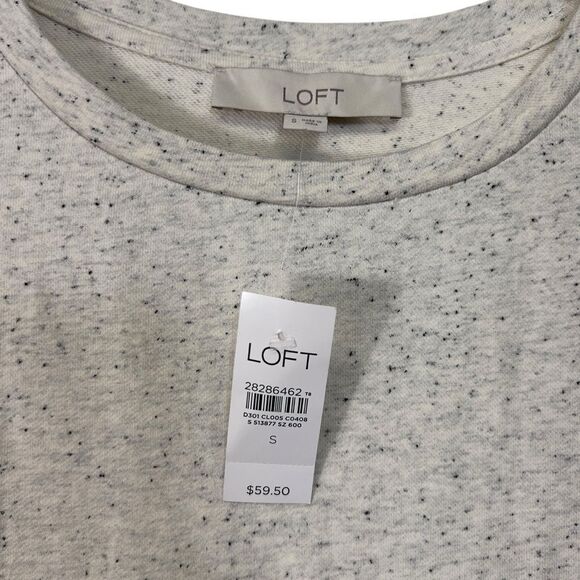 Nwt Ann Taylor LOFT Speckled Sweater in Light Grey with 3/4 Sleeves, Size small - Picture 4 of 12